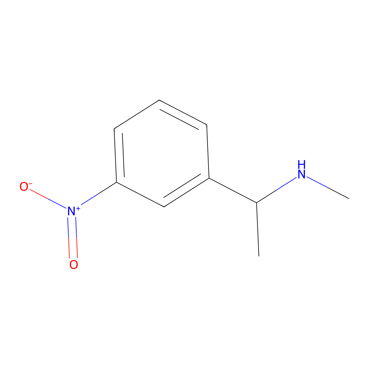 Methyl[1-(3-nitrophenyl)ethyl]amine molecular structure, CAS 118949-34-1