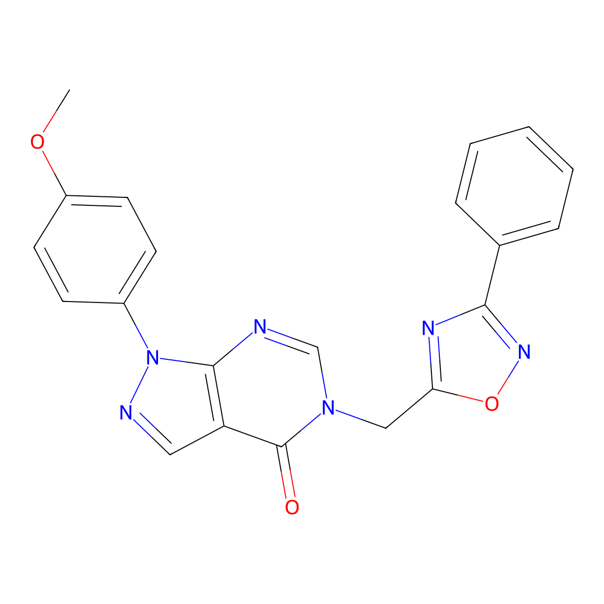 1-(4-methoxyphenyl)-5-[(3-phenyl-1,2,4-oxadiazol-5-yl)methyl]-1H,4H,5H-pyrazolo[3,4-d]pyrimidin-4-one molecular structure, CAS 1189490-21-8