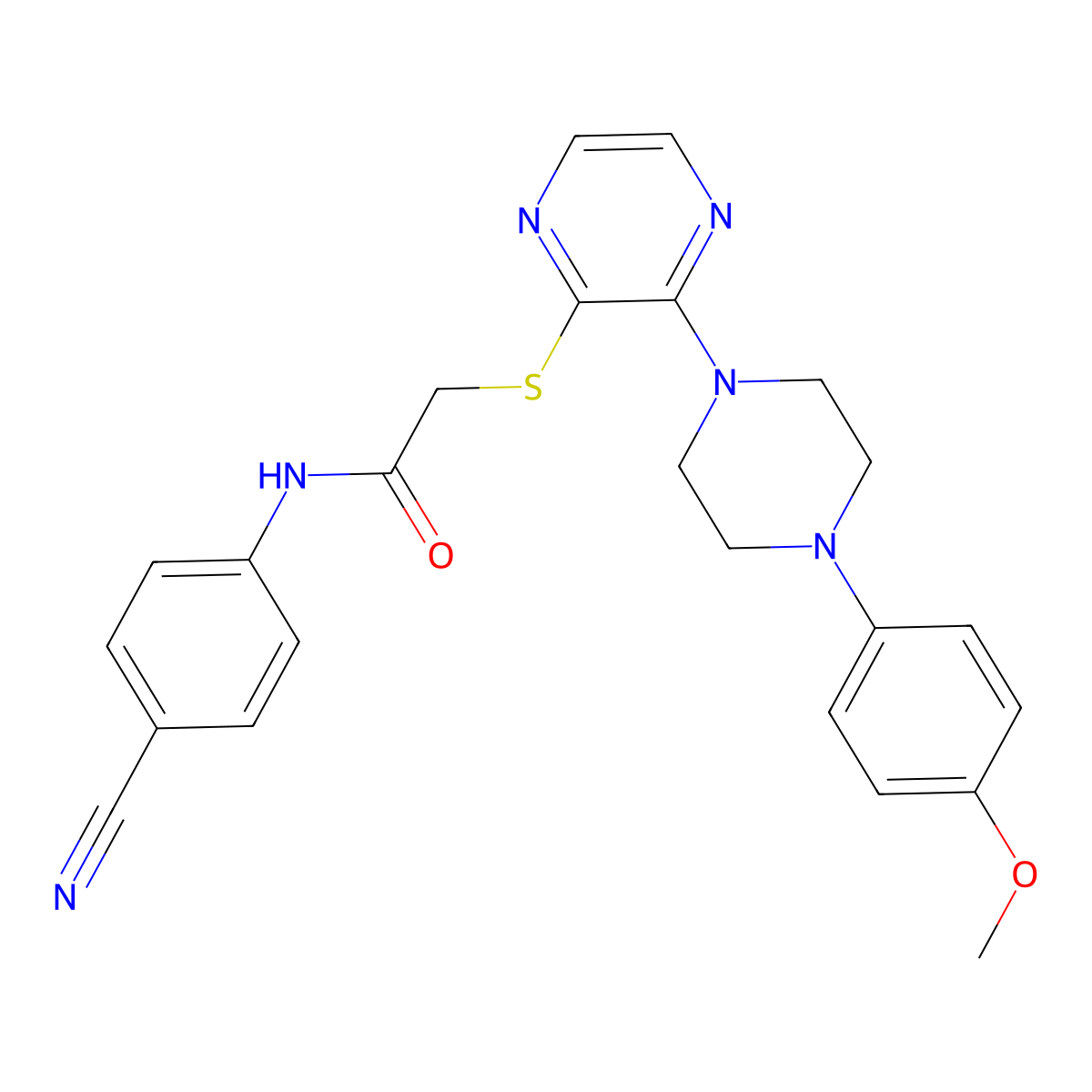N-(4-cyanophenyl)-2-({3-[4-(4-methoxyphenyl)piperazin-1-yl]pyrazin-2-yl}sulfanyl)acetamide molecular structure, CAS 1189492-76-9