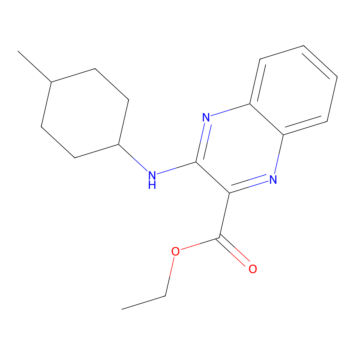 Ethyl 3-[(4-methylcyclohexyl)amino]quinoxaline-2-carboxylate molecular structure, CAS 1189492-88-3
