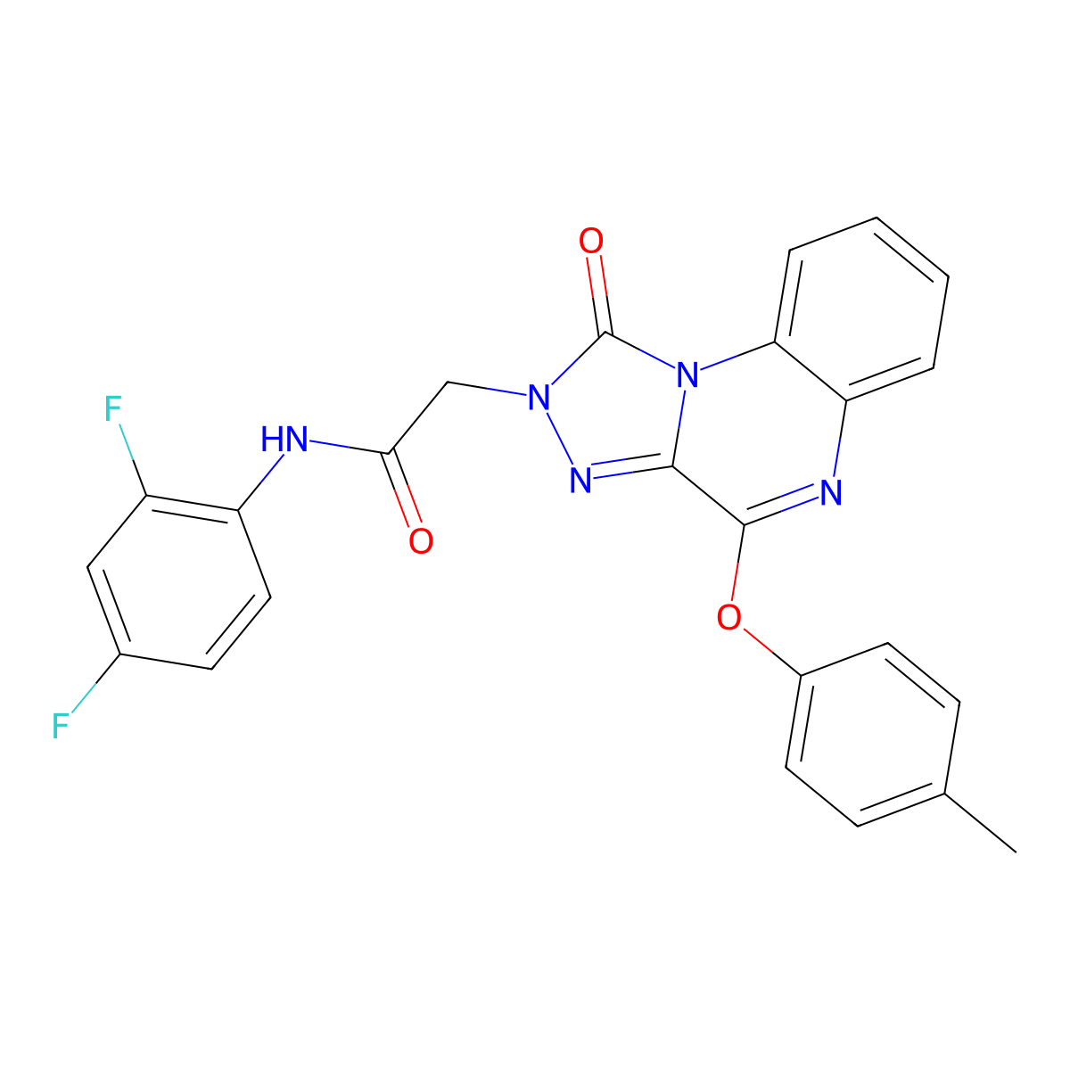 N-(2,4-difluorophenyl)-2-(1-oxo-4-(p-tolyloxy)-[1,2,4]triazolo[4,3-a]quinoxalin-2(1H)-yl)acetamide molecular structure, CAS 1189493-02-4