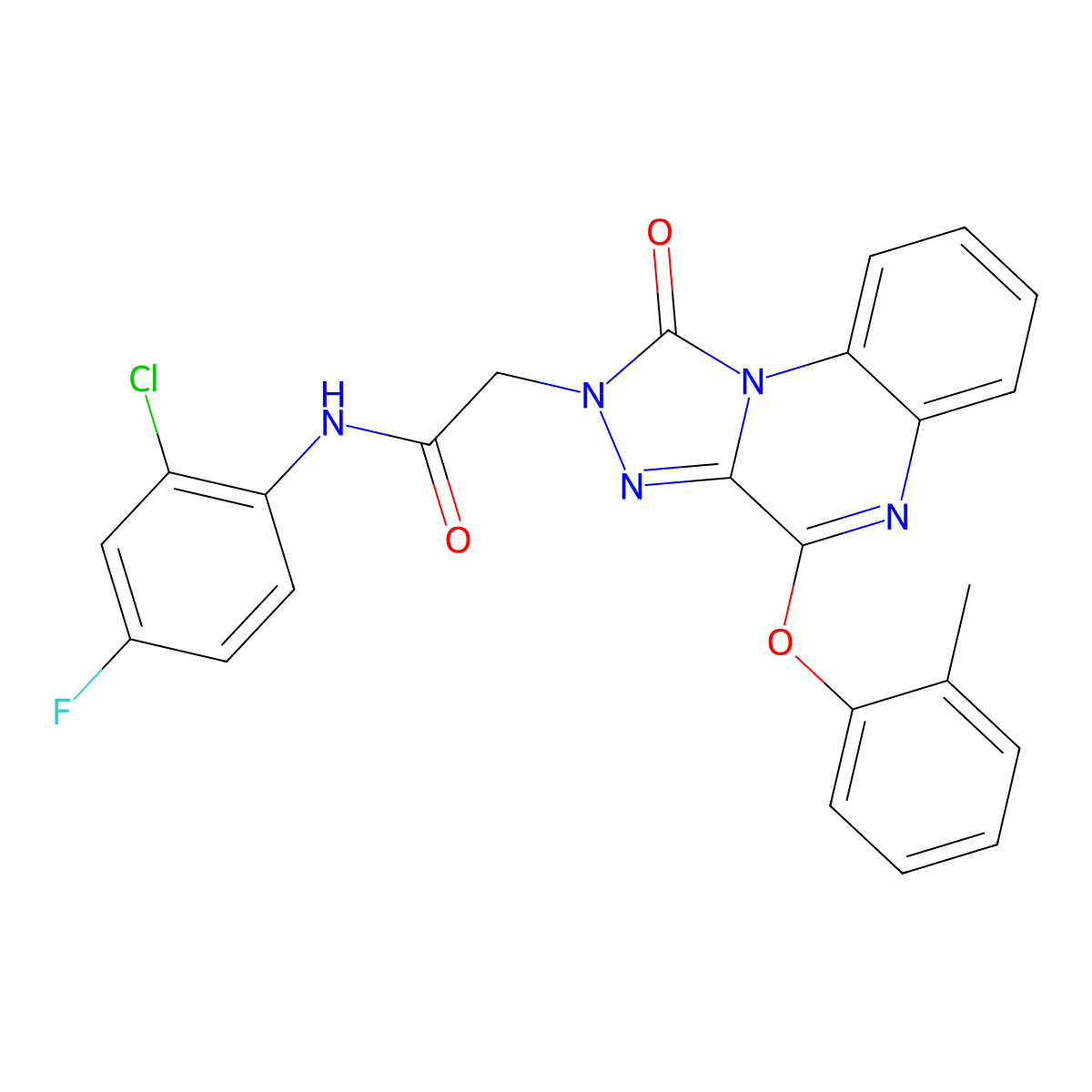 N-(2-chloro-4-fluorophenyl)-2-[4-(2-methylphenoxy)-1-oxo[1,2,4]triazolo[4,3-a]quinoxalin-2(1H)-yl]acetamide molecular structure, CAS 1189493-68-2