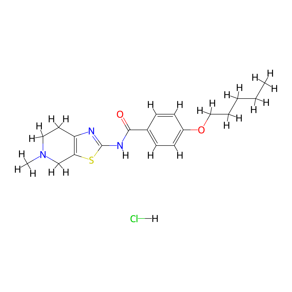 N-(5-methyl-4,5,6,7-tetrahydrothiazolo[5,4-c]pyridin-2-yl)-4-(pentyloxy)benzamide hydrochloride molecular structure, CAS 1189494-74-3