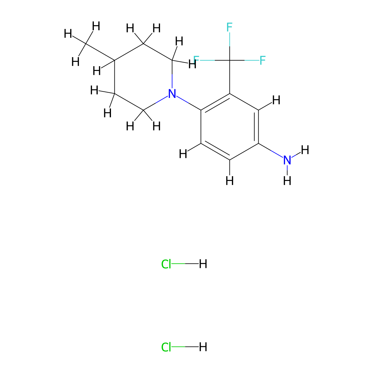 4-Methyl-1-(4-amino-2-trifluoromethylphenyl)piperidine dihydrochloride molecular structure, CAS 1189494-84-5
