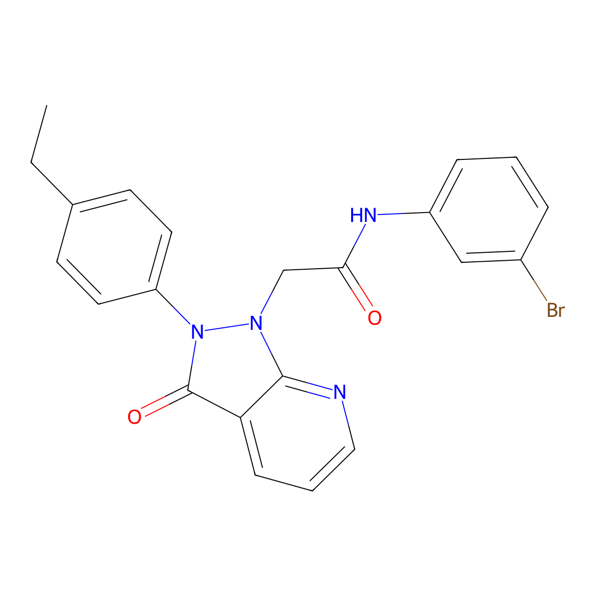 N-(3-bromophenyl)-2-(2-(4-ethylphenyl)-3-oxo-2,3-dihydro-1H-pyrazolo[3,4-b]pyridin-1-yl)acetamide molecular structure, CAS 1189495-18-8