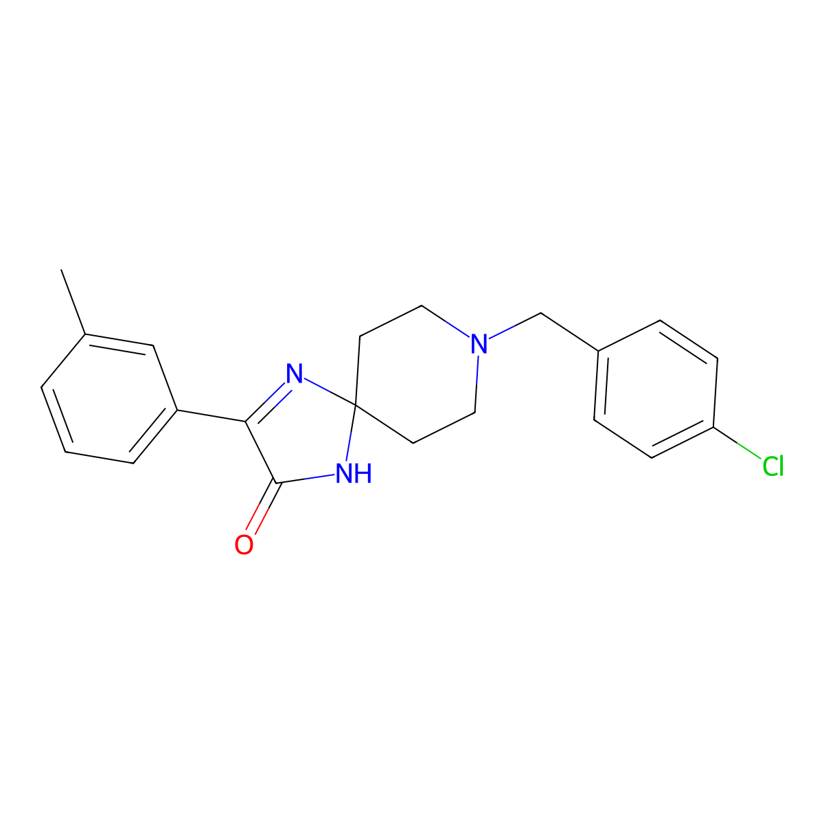8-[(4-Chlorophenyl)methyl]-3-(3-methylphenyl)-1,4,8-triazaspiro[4.5]dec-3-EN-2-one molecular structure, CAS 1189495-45-1