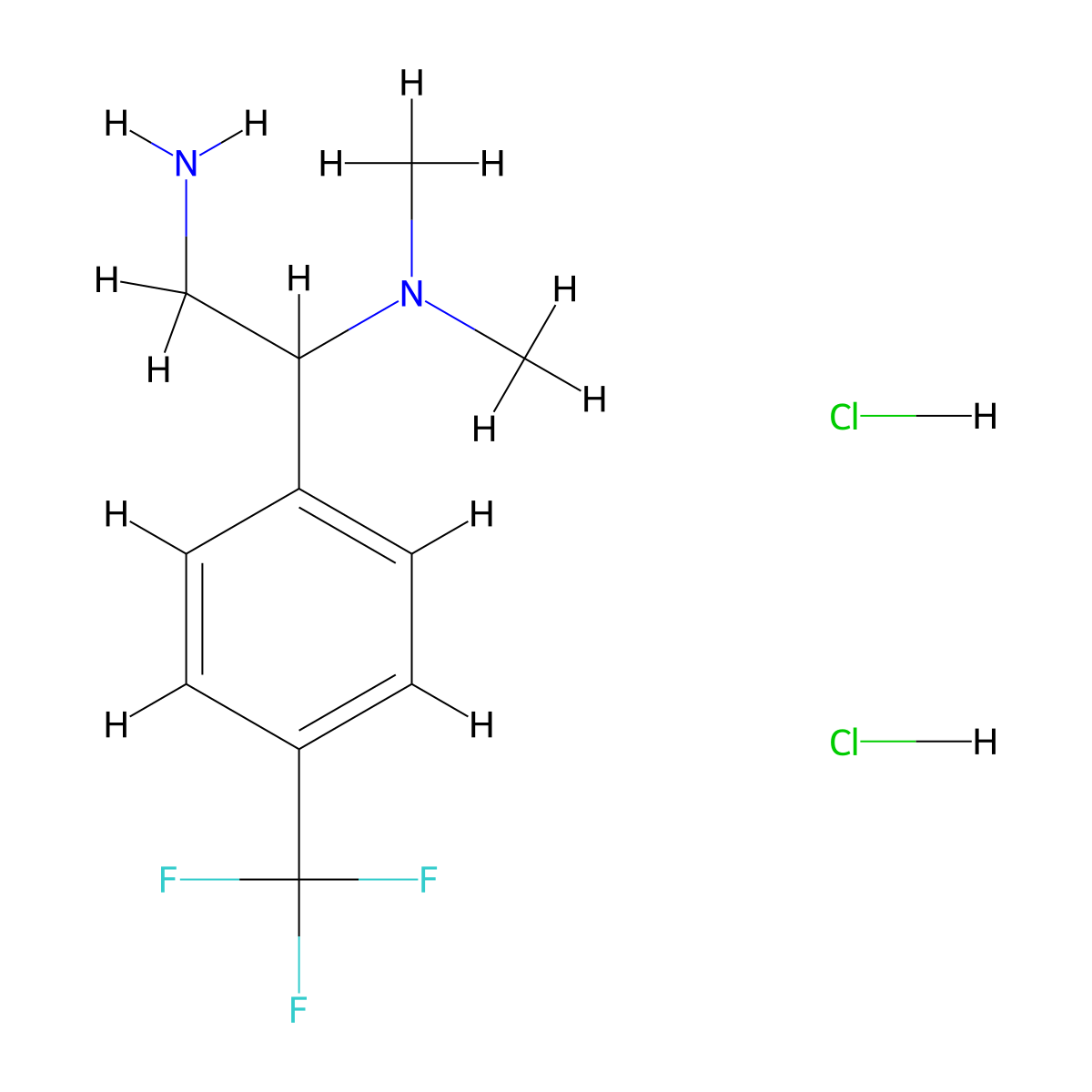 2-(Dimethylamino)-2-[4-(trifluoromethyl)phenyl]ethylamine dihydrochloride molecular structure, CAS 1189496-82-9