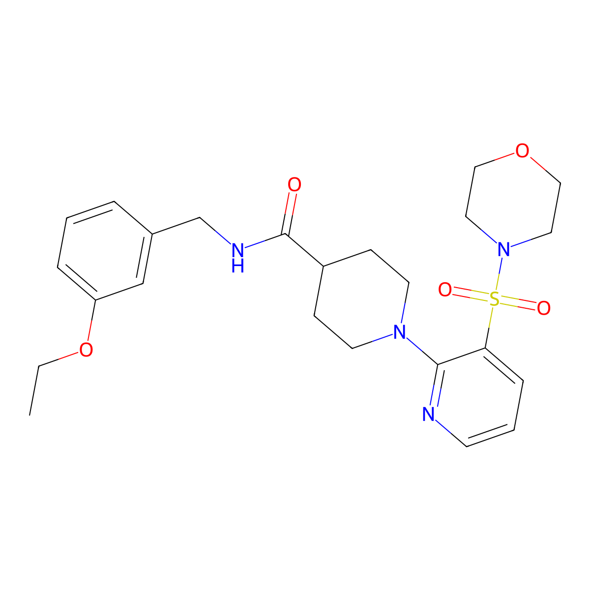 N-[(3-ethoxyphenyl)methyl]-1-[3-(morpholine-4-sulfonyl)pyridin-2-yl]piperidine-4-carboxamide molecular structure, CAS 1189496-94-3