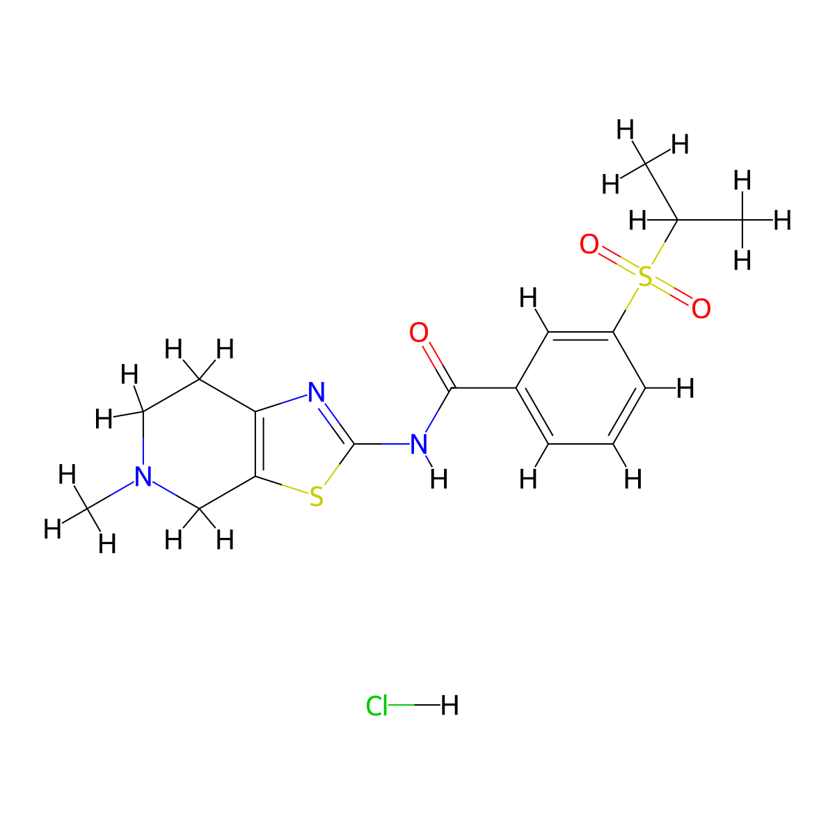 3-(isopropylsulfonyl)-N-(5-methyl-4,5,6,7-tetrahydrothiazolo[5,4-c]pyridin-2-yl)benzamide hydrochloride molecular structure, CAS 1189497-25-3