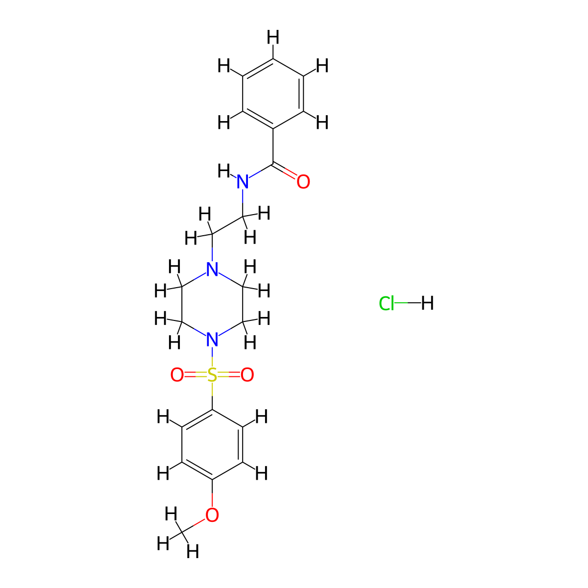 N-(2-(4-((4-methoxyphenyl)sulfonyl)piperazin-1-yl)ethyl)benzamide hydrochloride molecular structure, CAS 1189497-80-0