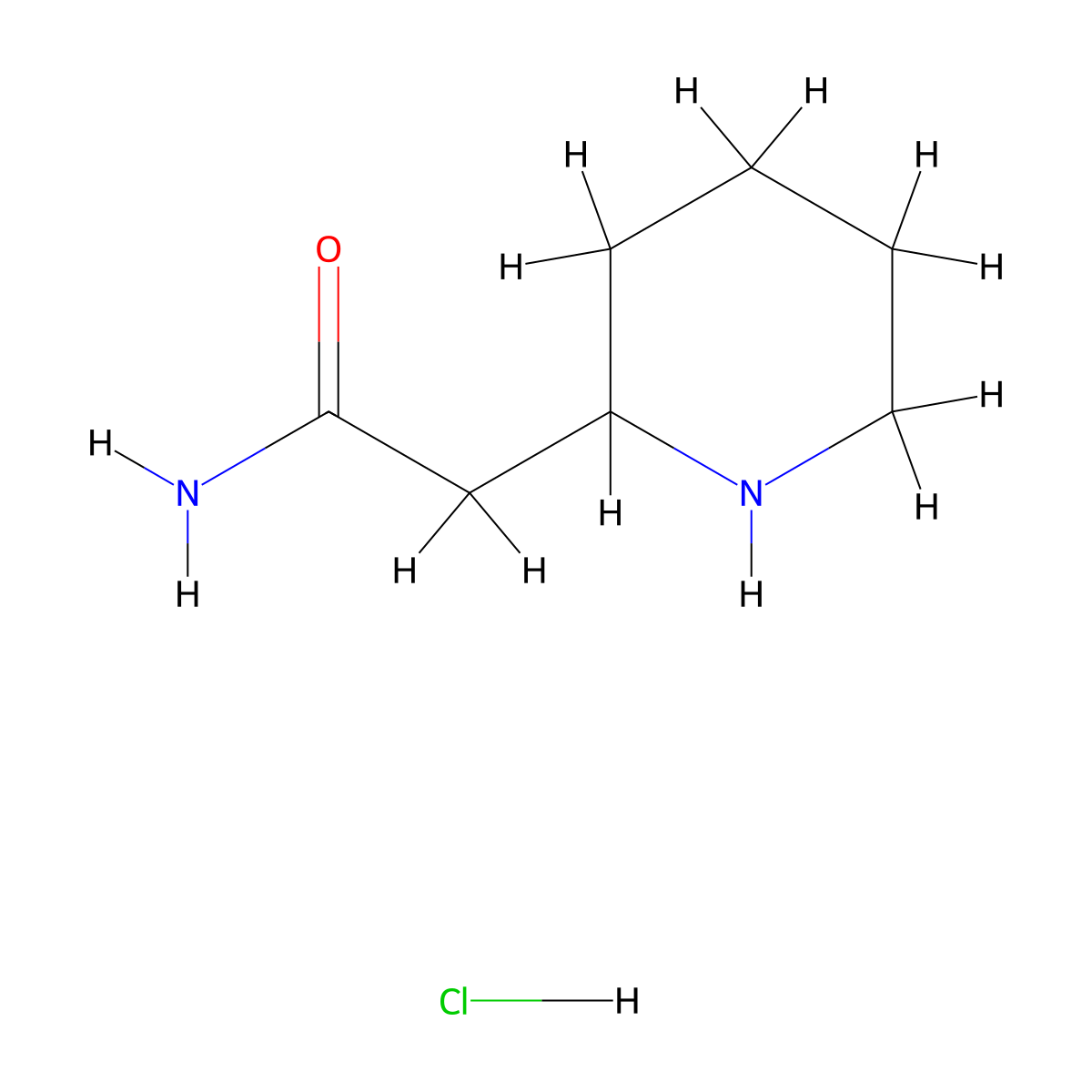 2-(2-Piperidinyl)acetamide hydrochloride molecular structure, CAS 118950-81-5