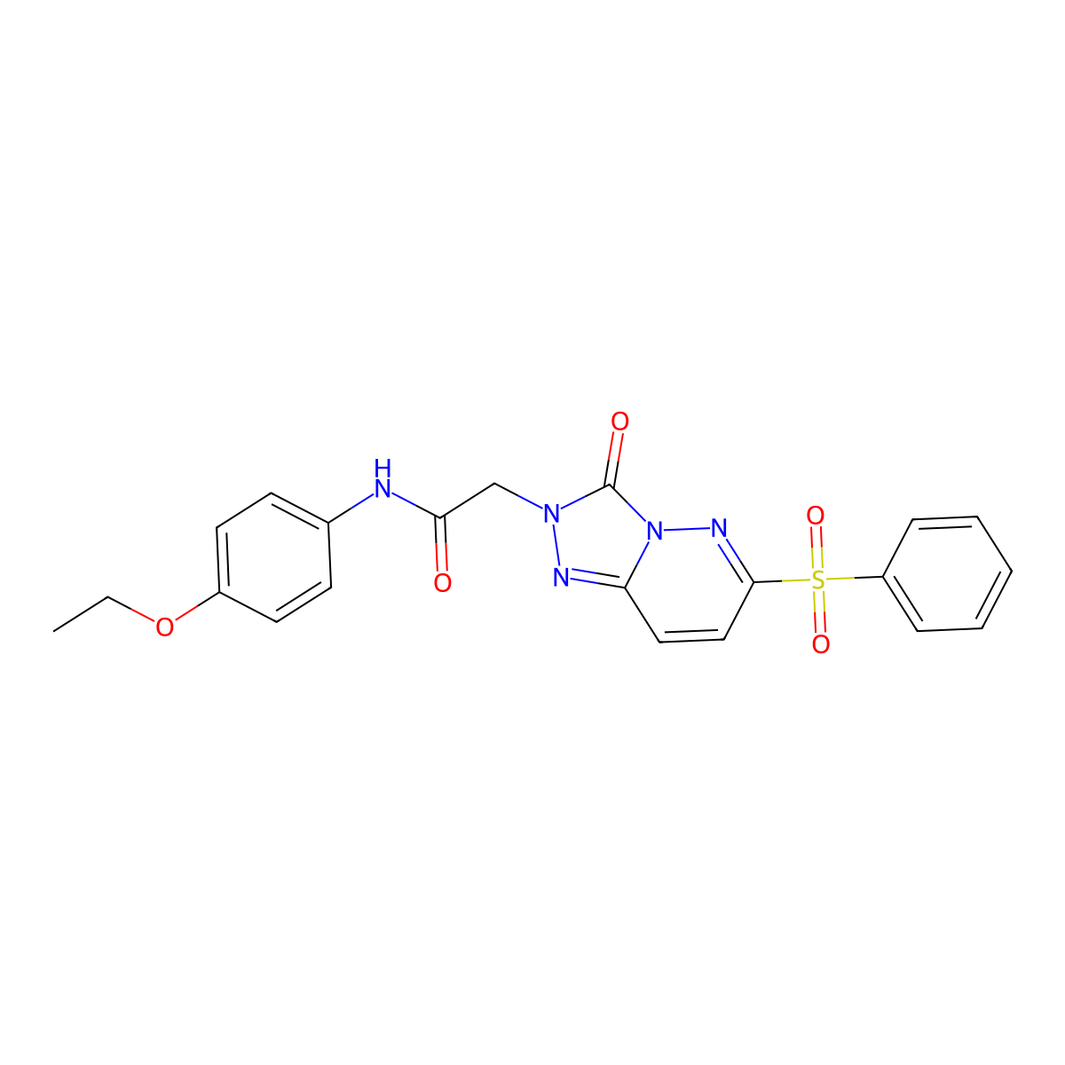 2-[6-(benzenesulfonyl)-3-oxo-2H,3H-[1,2,4]triazolo[4,3-b]pyridazin-2-yl]-N-(4-ethoxyphenyl)acetamide molecular structure, CAS 1189502-81-5