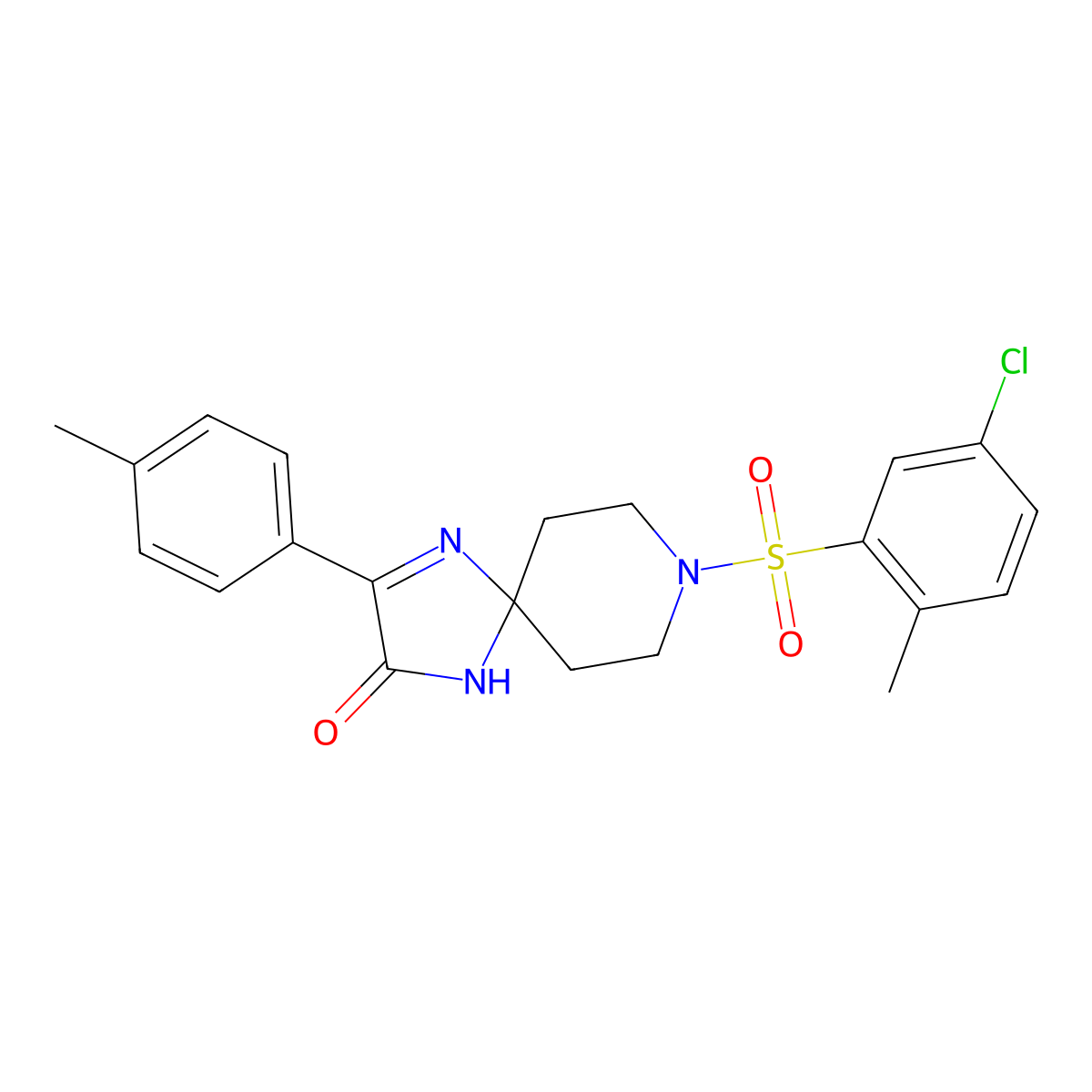 8-((5-Chloro-2-methylphenyl)sulfonyl)-3-(p-tolyl)-1,4,8-triazaspiro[4.5]dec-3-en-2-one molecular structure, CAS 1189503-31-8