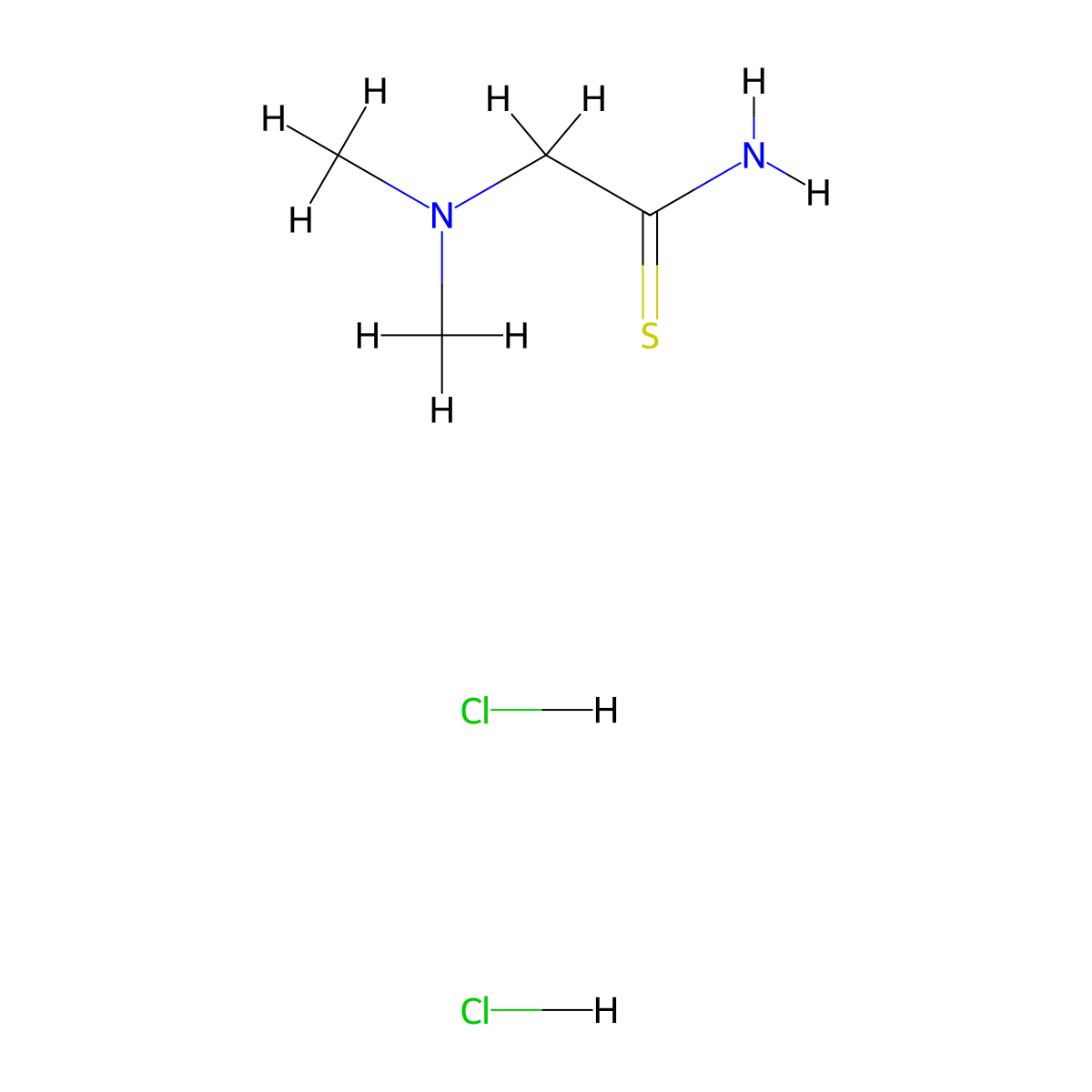 2-(Dimethylamino)ethanethioamide dihydrochloride molecular structure, CAS 1189503-42-1