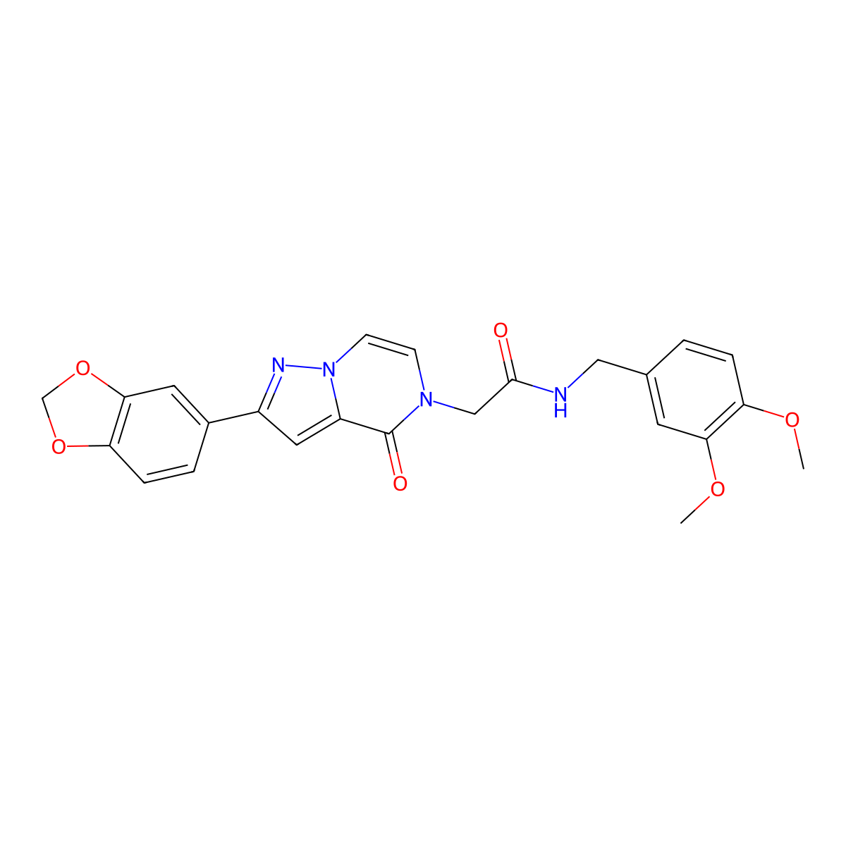 2-[2-(1,3-benzodioxol-5-yl)-4-oxopyrazolo[1,5-a]pyrazin-5(4H)-yl]-N-(3,4-dimethoxybenzyl)acetamide molecular structure, CAS 1189504-29-7