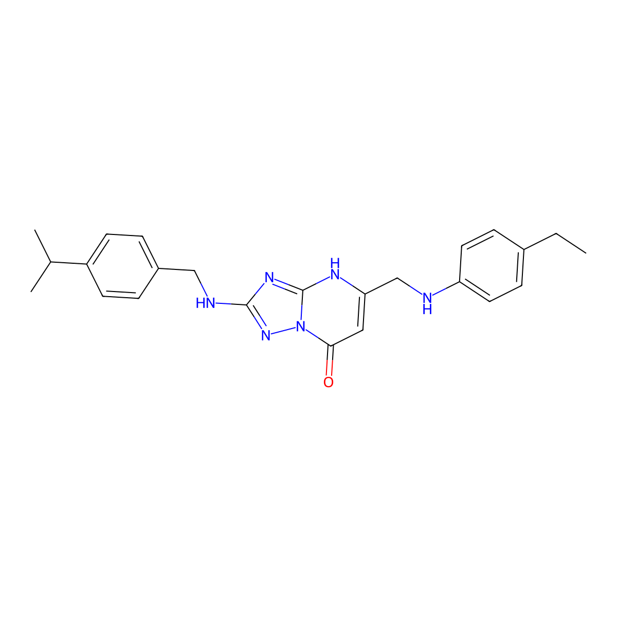 5-[(4-ethylanilino)methyl]-2-[(4-isopropylbenzyl)amino][1,2,4]triazolo[1,5-a]pyrimidin-7(4H)-one molecular structure, CAS 1189505-36-9