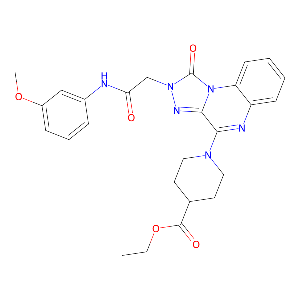 Ethyl 1-(2-(2-((3-methoxyphenyl)amino)-2-oxoethyl)-1-oxo-1,2-dihydro-[1,2,4]triazolo[4,3-a]quinoxalin-4-yl)piperidine-4-carboxylate molecular structure, CAS 1189510-46-0