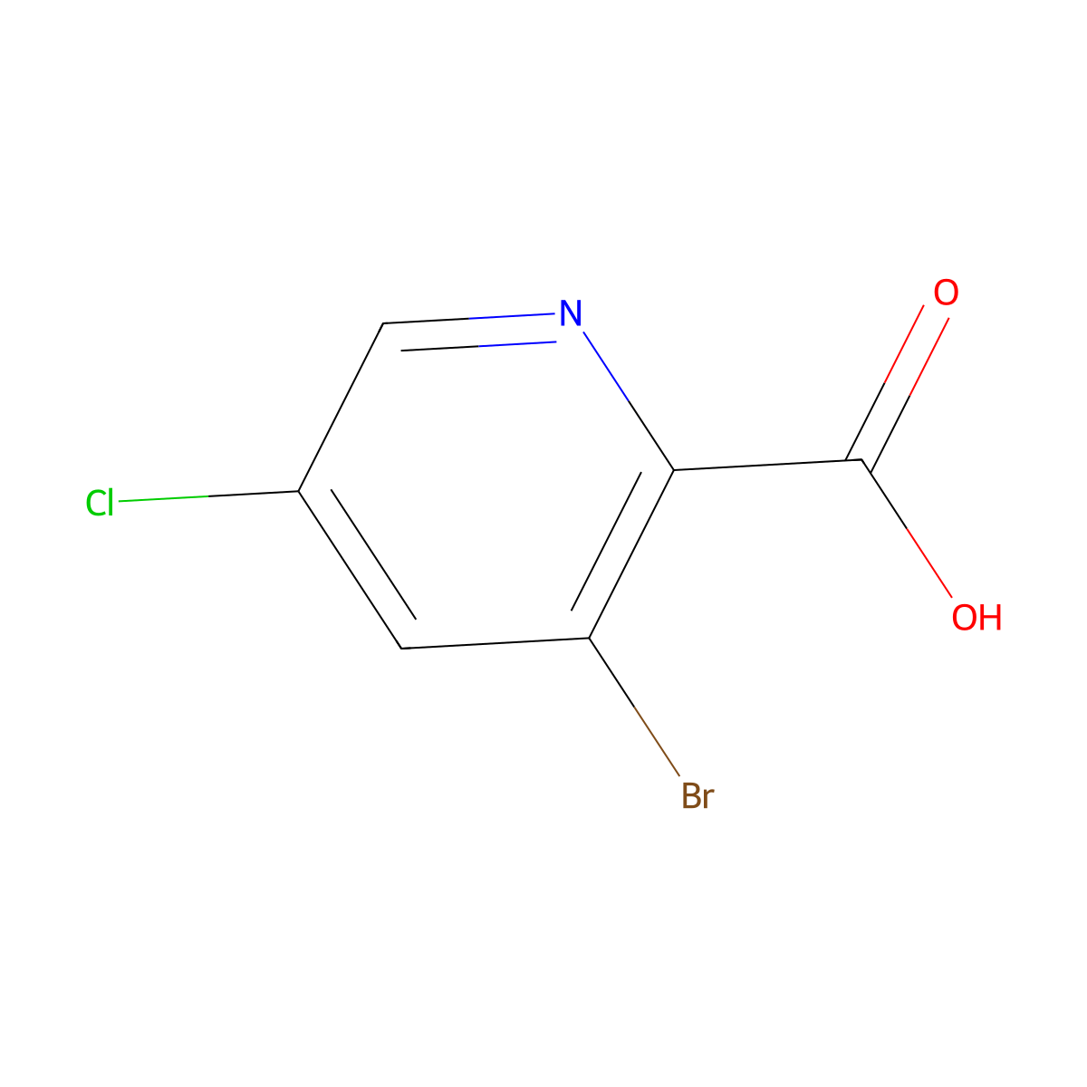 3-Bromo-5-chloropyridine-2-carboxylic acid molecular structure, CAS 1189513-50-5