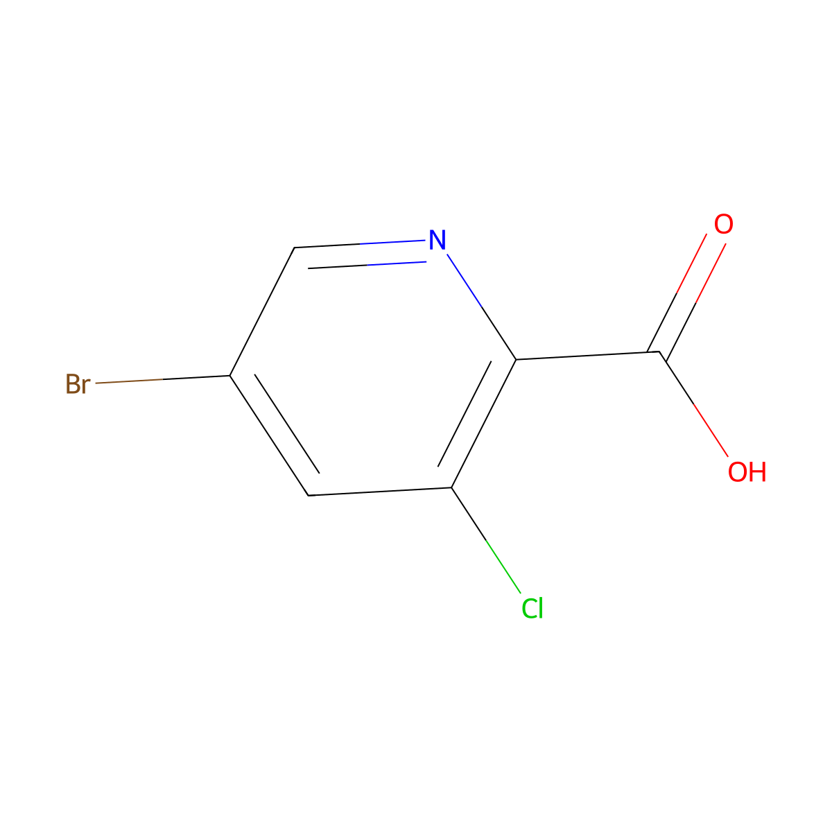 5-Bromo-3-chloropyridine-2-carboxylic acid molecular structure, CAS 1189513-51-6