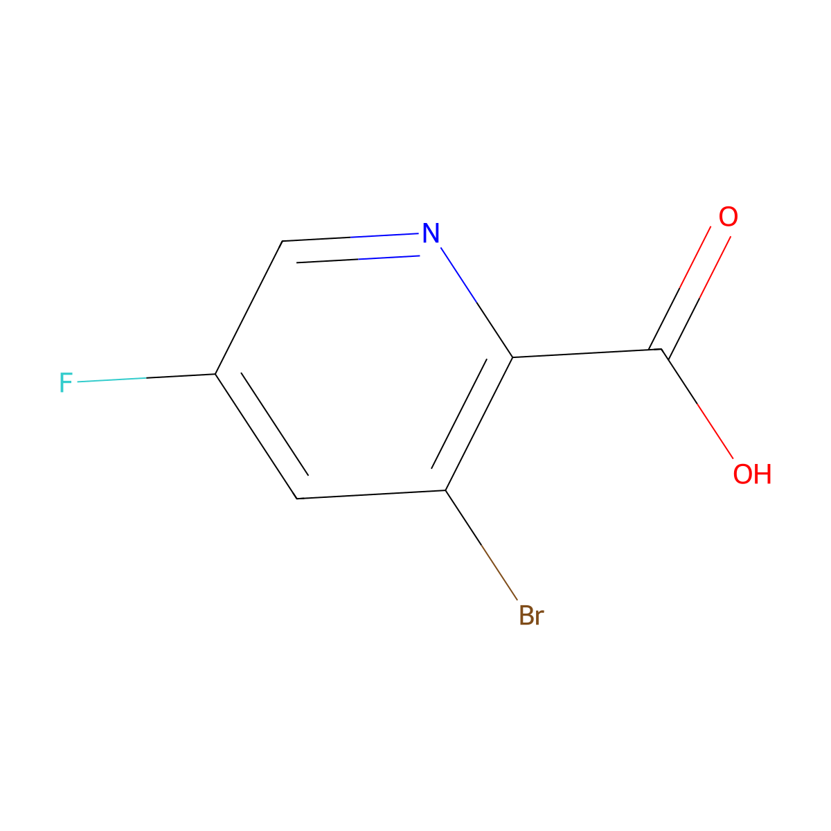 3-Bromo-5-fluoropyridine-2-carboxylic acid molecular structure, CAS 1189513-55-0