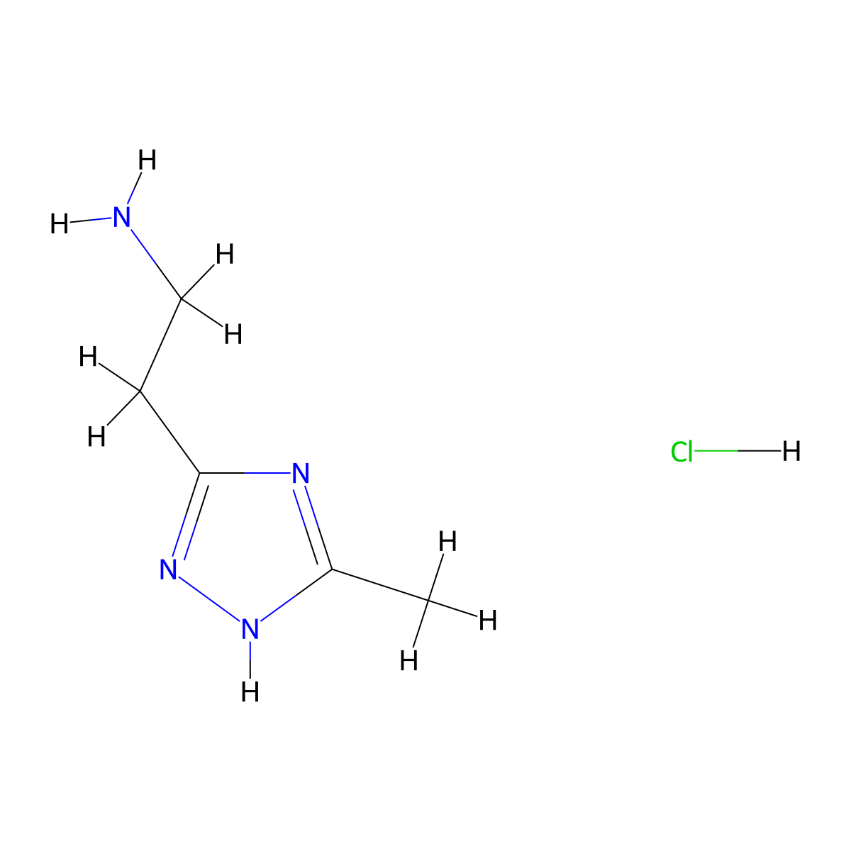 2-(5-methyl-1H-1,2,4-triazol-3-yl)ethan-1-amine hydrochloride molecular structure, CAS 1189513-57-2