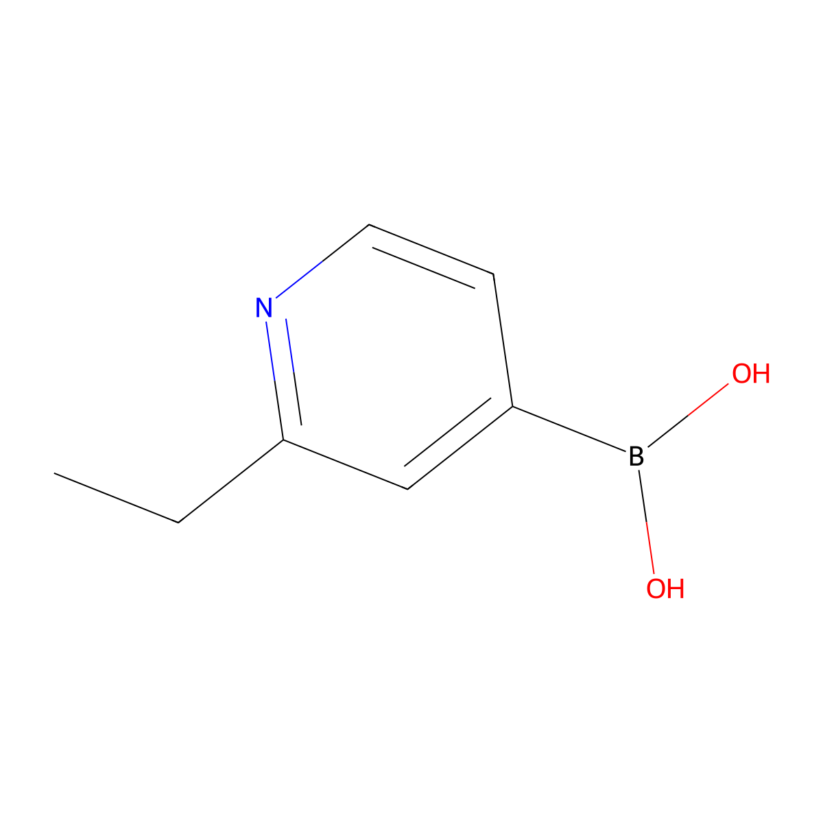 (2-Ethylpyridin-4-yl)boronic acid molecular structure, CAS 1189545-99-0