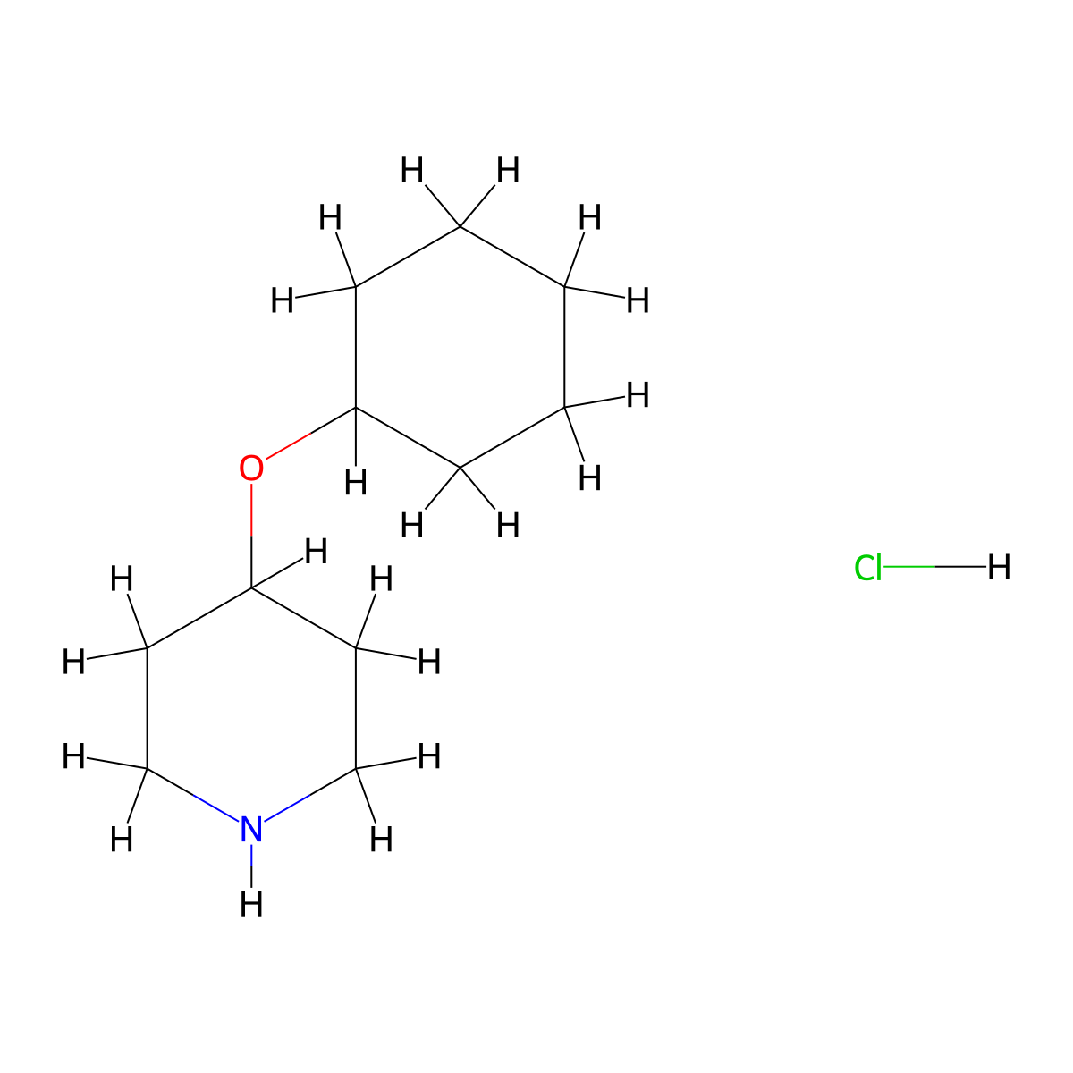 4-(Cyclohexyloxy)piperidine hydrochloride molecular structure, CAS 1189551-80-1
