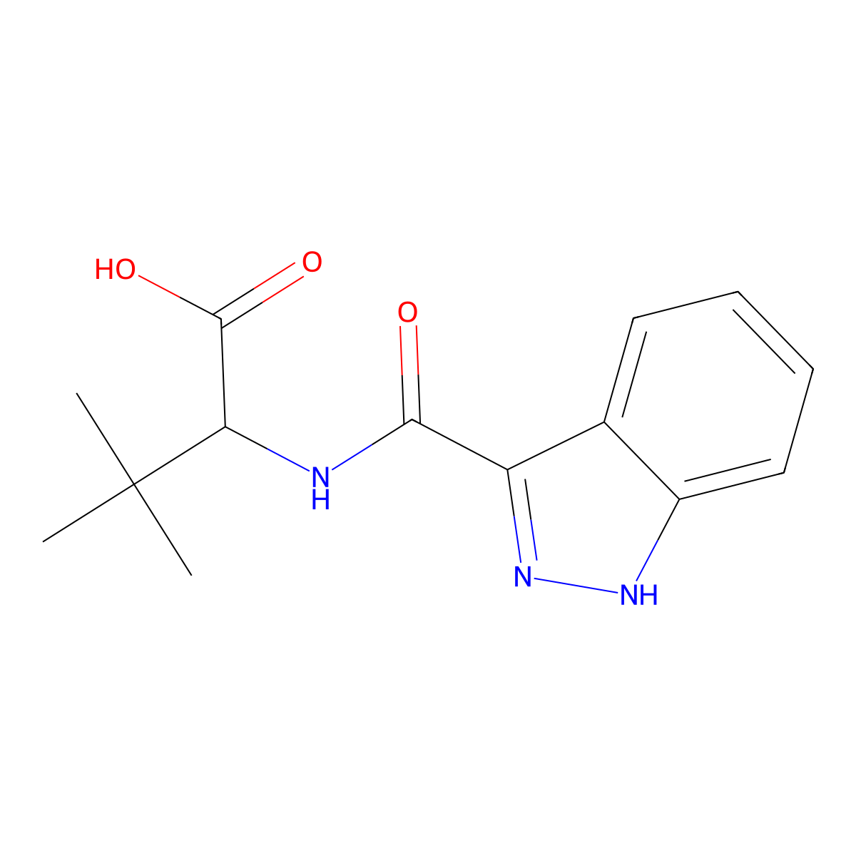 (2S)-2-(2H-Indazol-3-ylformamido)-3,3-dimethylbutanoic acid molecular structure, CAS 1189552-82-6