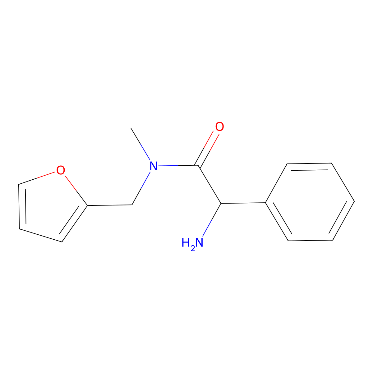 2-amino-N-[(furan-2-yl)methyl]-N-methyl-2-phenylacetamide molecular structure, CAS 1189556-84-0