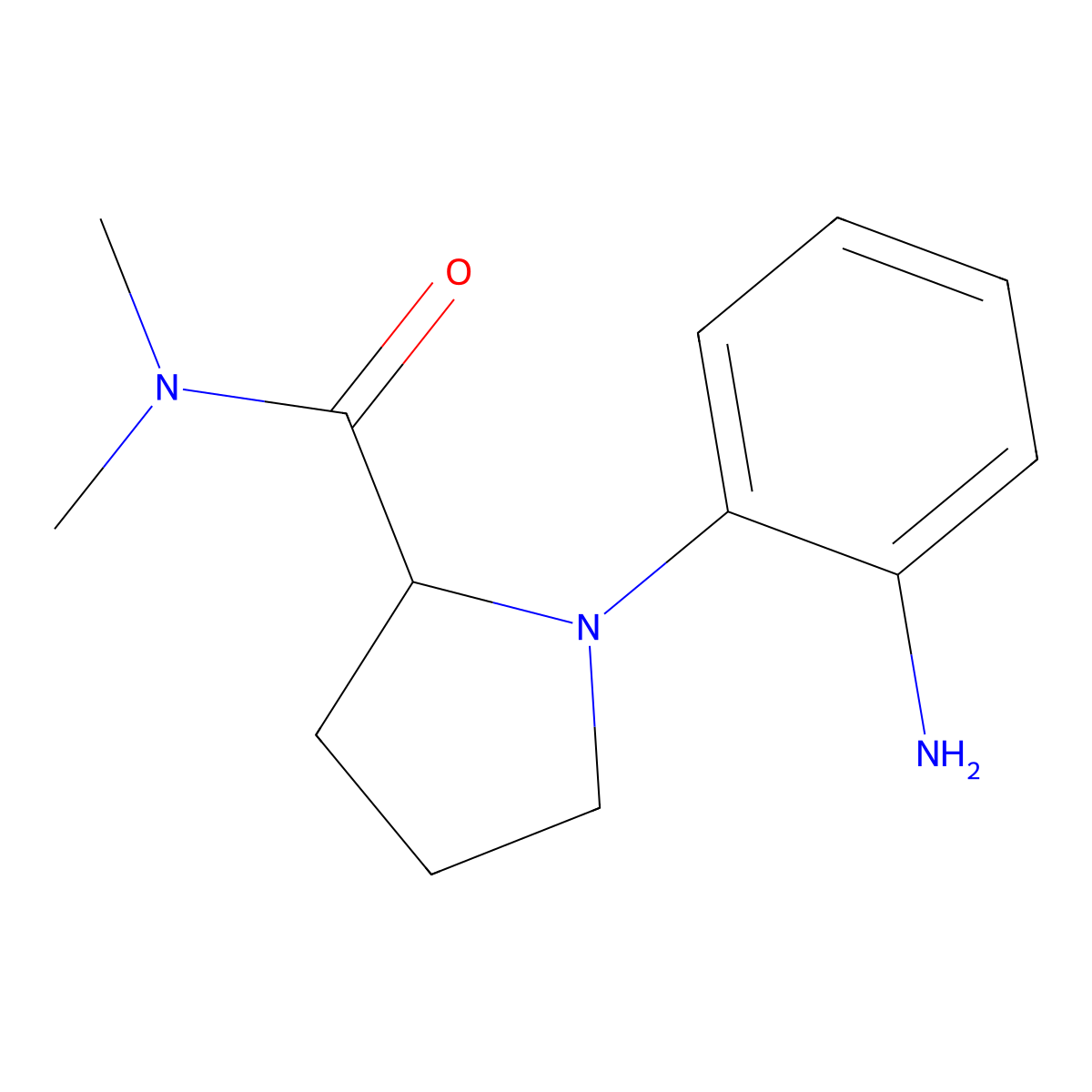 1-(2-aminophenyl)-N,N-dimethylpyrrolidine-2-carboxamide molecular structure, CAS 1189557-46-7