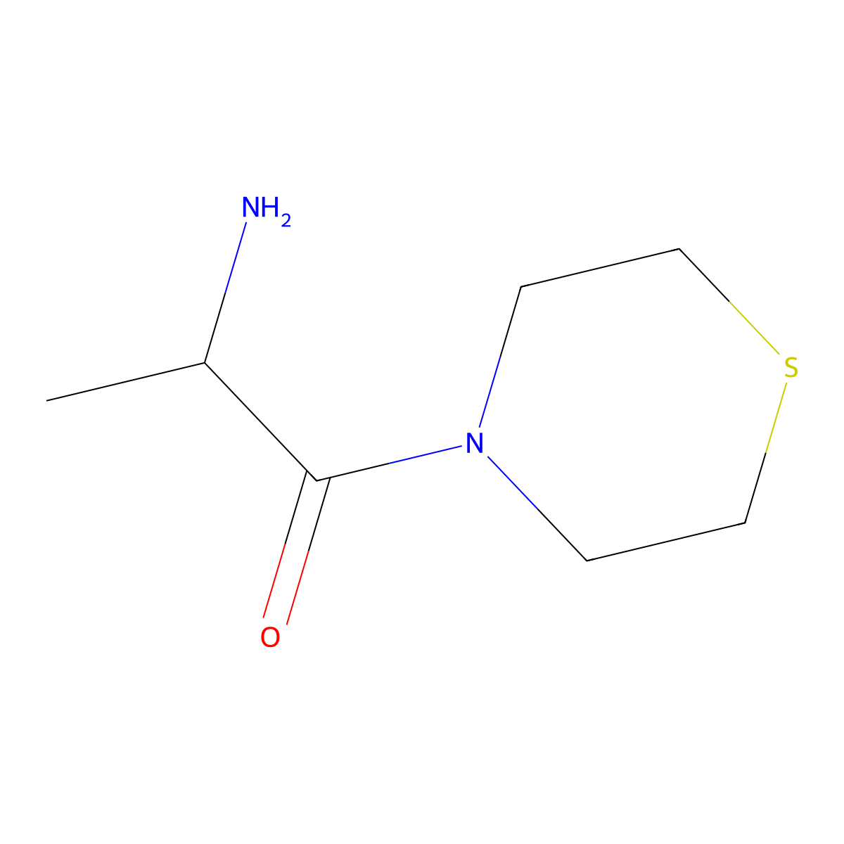2-Amino-1-(thiomorpholin-4-yl)propan-1-one molecular structure, CAS 1189561-28-1