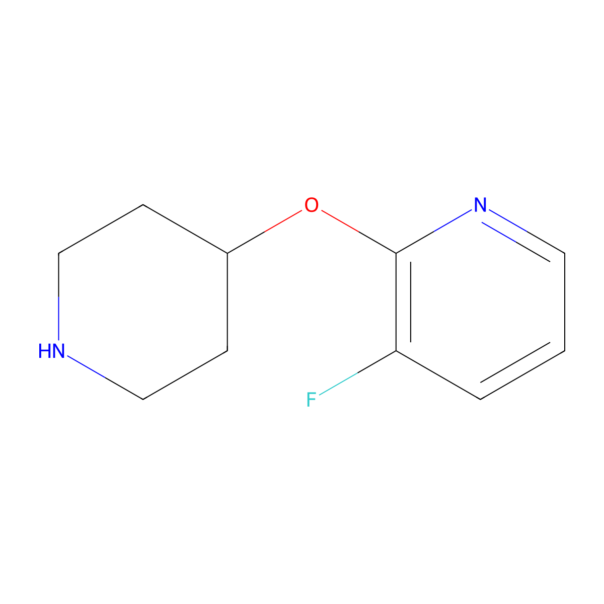 3-Fluoro-2-(piperidin-4-yloxy)pyridine molecular structure, CAS 1189578-05-9