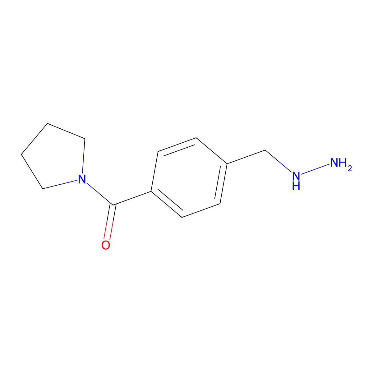 (4-(Hydrazinylmethyl)phenyl)(pyrrolidin-1-yl)methanone molecular structure, CAS 1189579-89-2