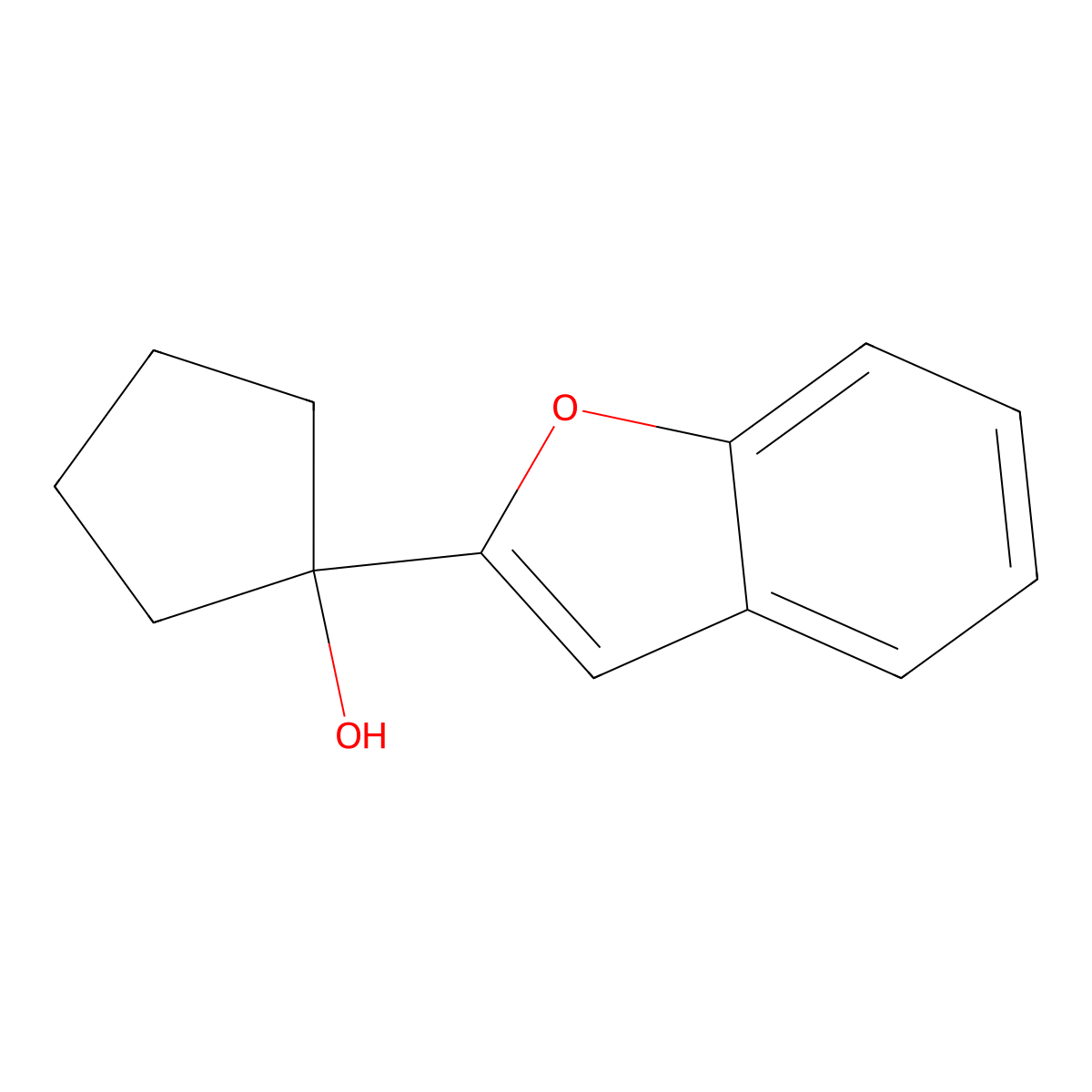 1-(BenZofuran-2-yl)cyclopentanol molecular structure, CAS 118959-03-8