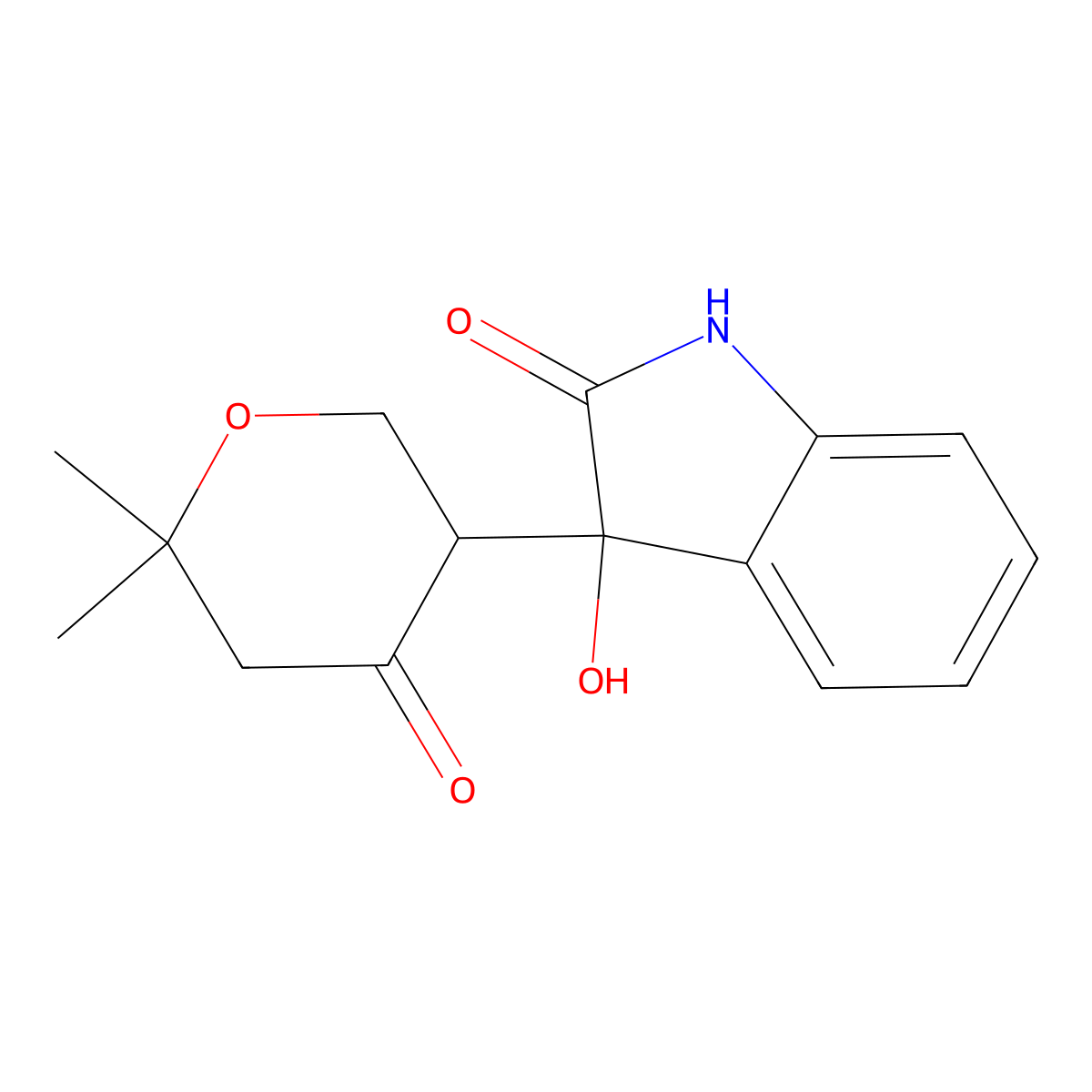 3-(6,6-dimethyl-4-oxooxan-3-yl)-3-hydroxy-1H-indol-2-one molecular structure, CAS 118959-30-1