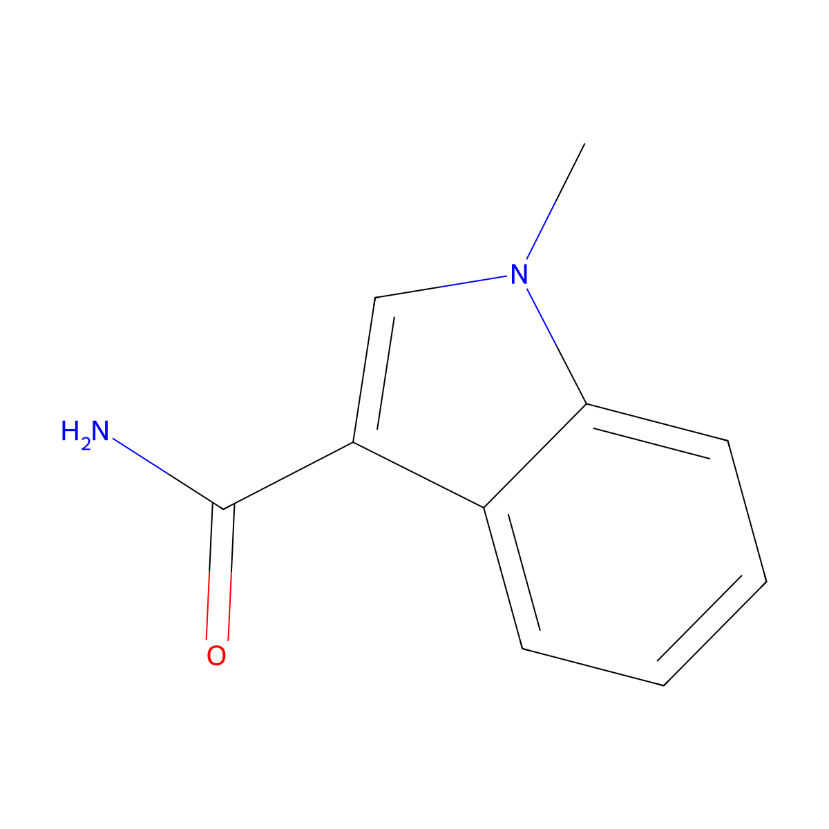 1-methyl-1H-indole-3-carboxamide molecular structure, CAS 118959-44-7
