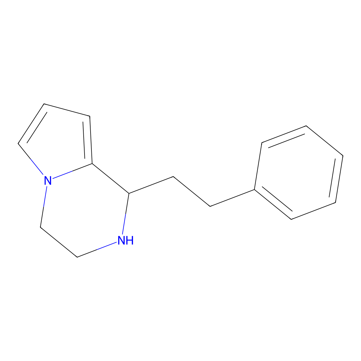 1-(2-Phenylethyl)-1,2,3,4-tetrahydropyrrolo[1,2-a]pyrazine molecular structure, CAS 118959-54-9