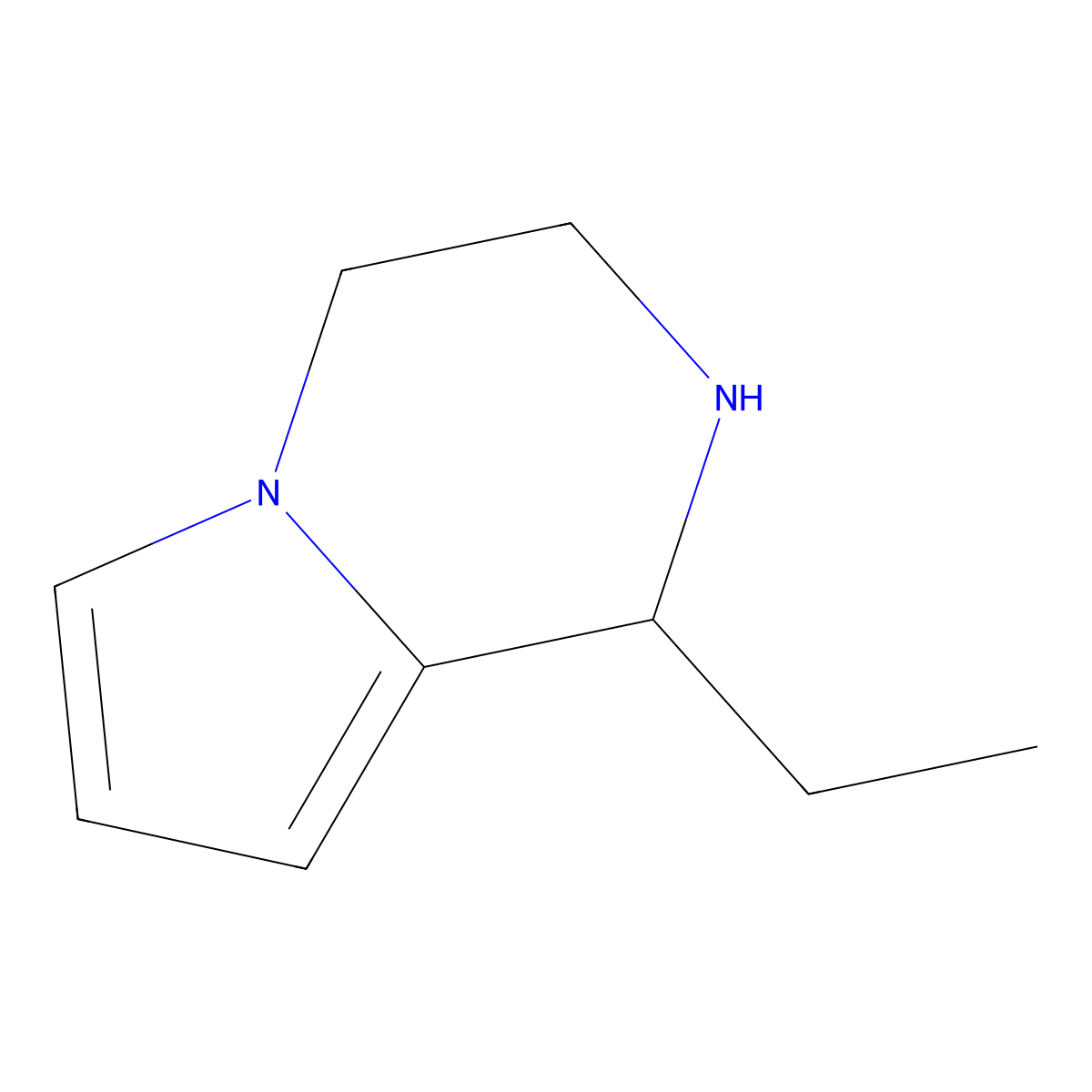 1-Ethyl-1,2,3,4-tetrahydropyrrolo[1,2-a]pyrazine molecular structure, CAS 118959-62-9