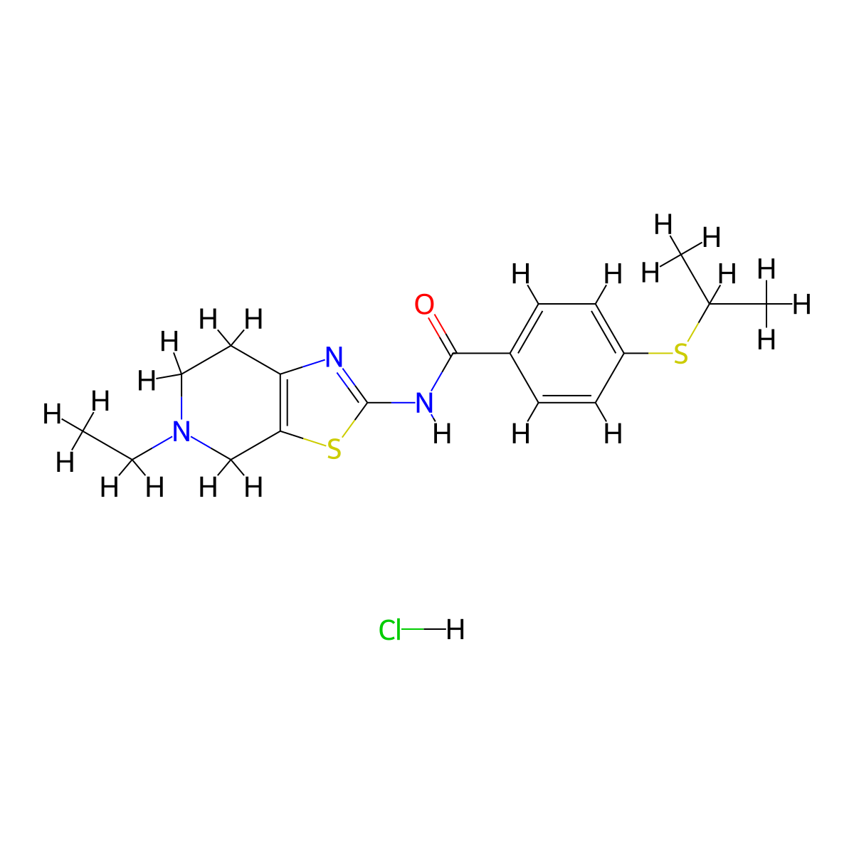 N-(5-ethyl-4,5,6,7-tetrahydrothiazolo[5,4-c]pyridin-2-yl)-4-(isopropylthio)benzamide hydrochloride molecular structure, CAS 1189643-93-3