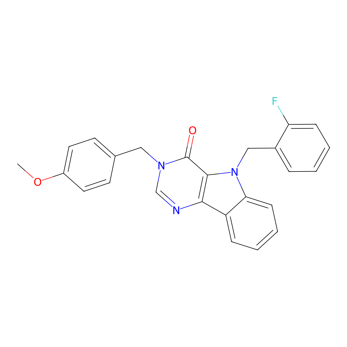 5-(2-fluorobenzyl)-3-(4-methoxybenzyl)-3H-pyrimido[5,4-b]indol-4(5H)-one molecular structure, CAS 1189644-04-9
