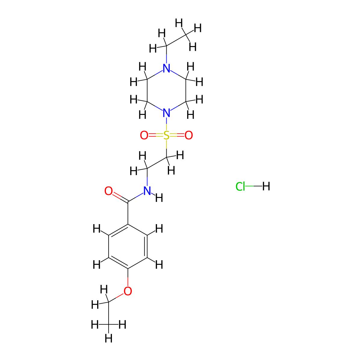 4-ethoxy-N-(2-((4-ethylpiperazin-1-yl)sulfonyl)ethyl)benzamide hydrochloride molecular structure, CAS 1189644-81-2