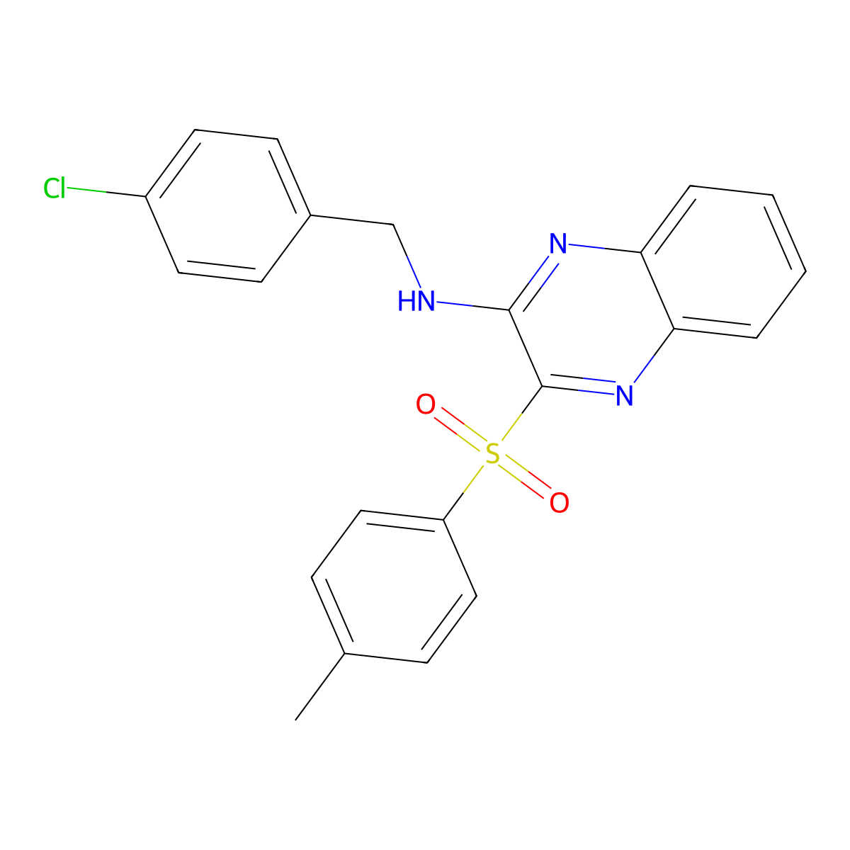 N-(4-chlorobenzyl)-3-tosylquinoxalin-2-amine molecular structure, CAS 1189648-09-6