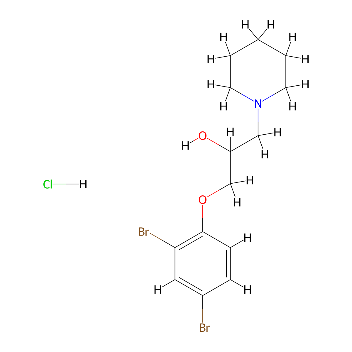 1-(2,4-Dibromophenoxy)-3-(piperidin-1-yl)propan-2-ol hydrochloride molecular structure, CAS 1189648-45-0