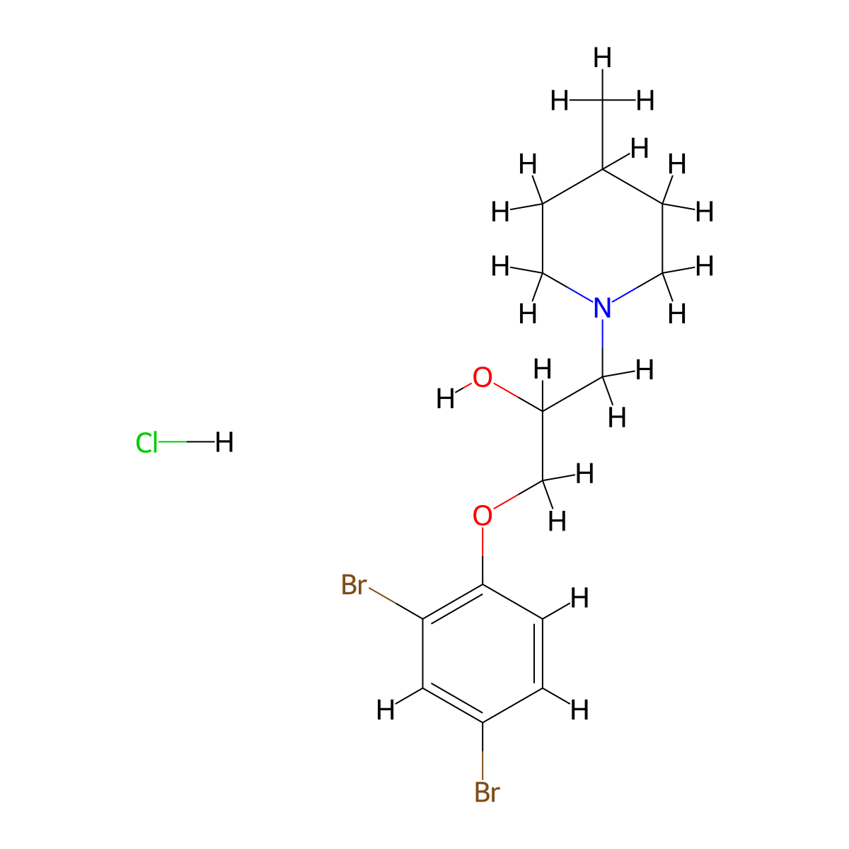 1-(2,4-Dibromophenoxy)-3-(4-methylpiperidin-1-yl)propan-2-ol hydrochloride molecular structure, CAS 1189648-61-0