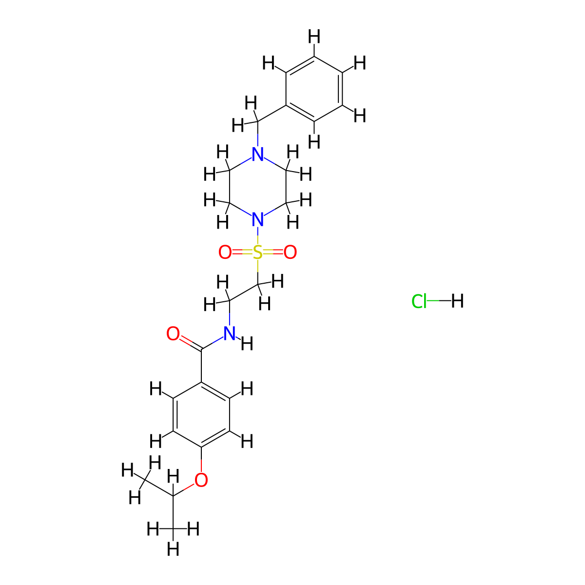 N-(2-((4-benzylpiperazin-1-yl)sulfonyl)ethyl)-4-isopropoxybenzamide hydrochloride molecular structure, CAS 1189649-68-0