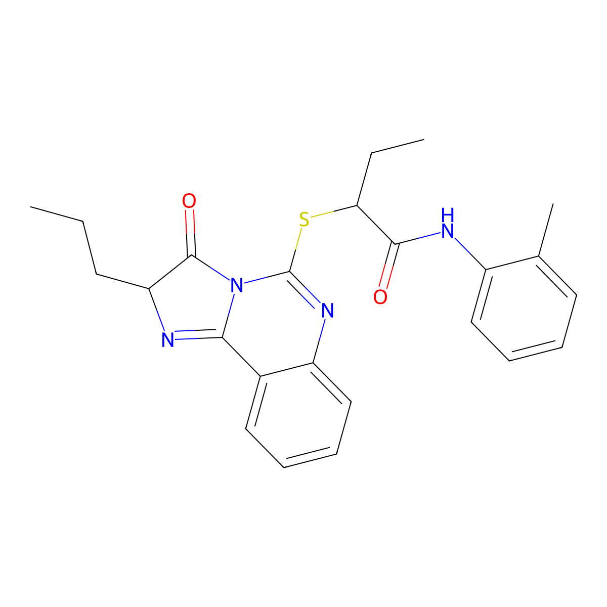 2-((3-oxo-2-propyl-2,3-dihydroimidazo[1,2-c]quinazolin-5-yl)thio)-N-(o-tolyl)butanamide molecular structure, CAS 1189649-92-0