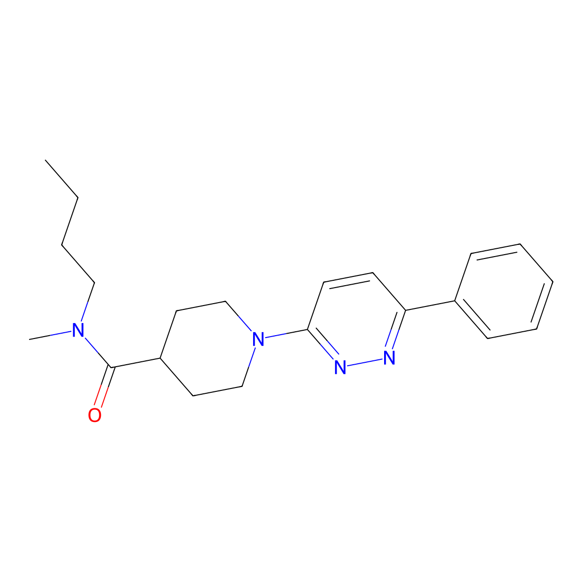 N-butyl-N-methyl-1-(6-phenylpyridazin-3-yl)piperidine-4-carboxamide molecular structure, CAS 1189650-19-8