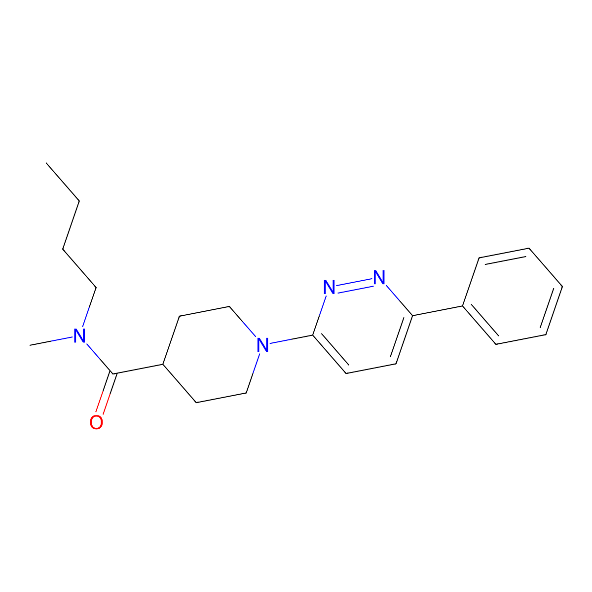 N-butyl-N-methyl-1-(6-phenylpyridazin-3-yl)piperidine-4-carboxamide molecular structure, CAS 1189650-19-8