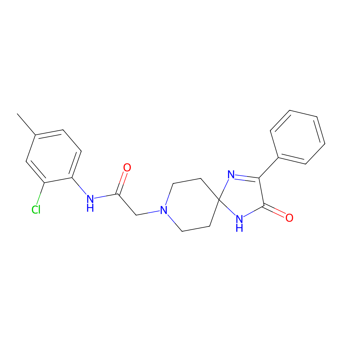 N-(2-Chloro-4-methylphenyl)-2-{3-oxo-2-phenyl-1,4,8-triazaspiro[4.5]dec-1-EN-8-YL}acetamide molecular structure, CAS 1189650-40-5