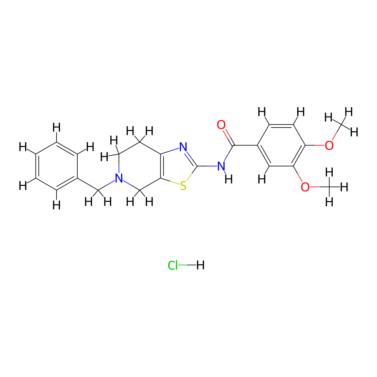 N-(5-benzyl-4,5,6,7-tetrahydrothiazolo[5,4-c]pyridin-2-yl)-3,4-dimethoxybenzamide hydrochloride molecular structure, CAS 1189650-65-4
